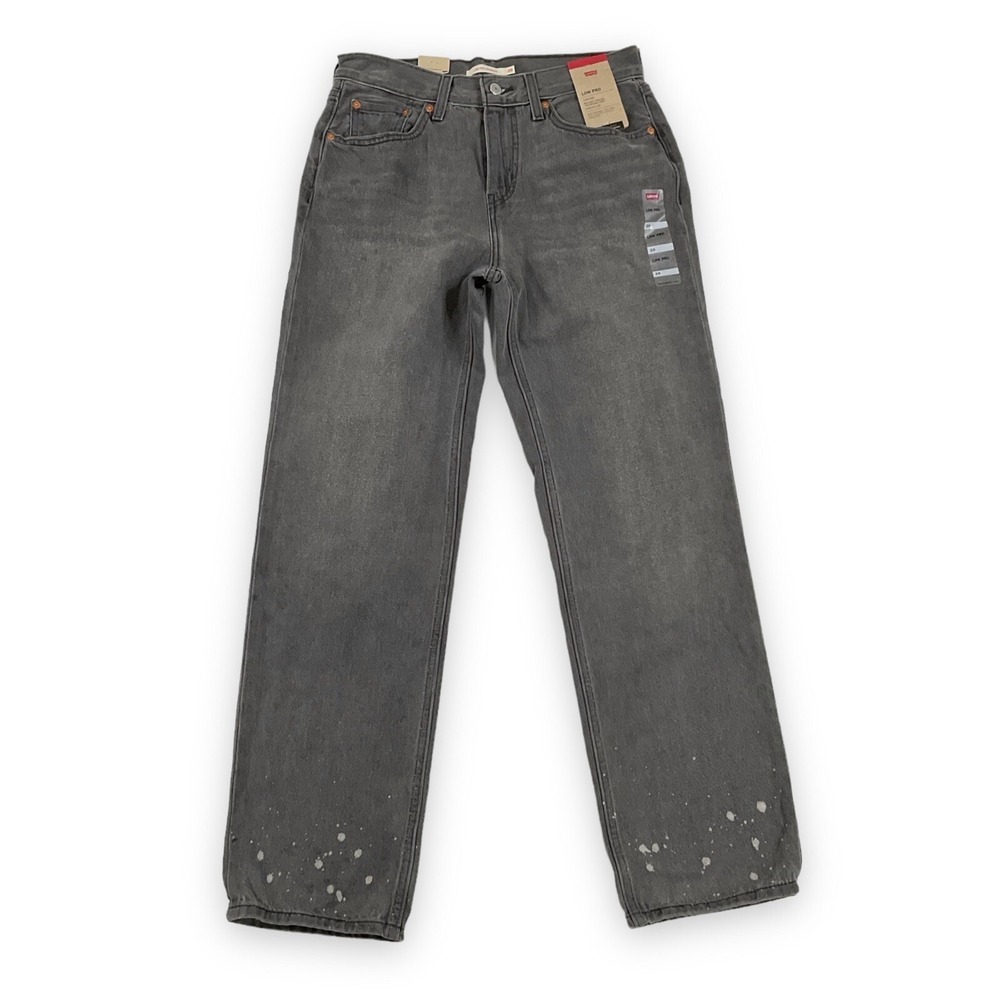 Levis‎ Jeans Womens Size 28 Gray Low Pro Straight Bleached Denim NWT